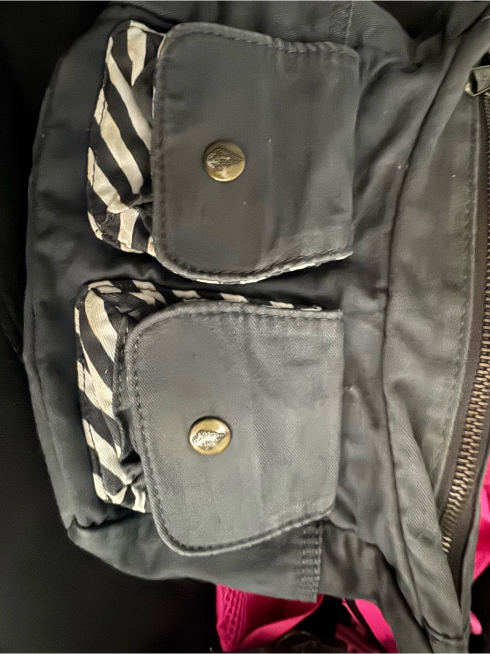 Volcom Gray Canvas Shoulder Bag with Front Pockets - Picture 2 of 2